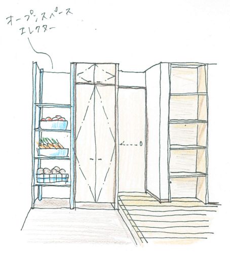 土間スペースイラスト